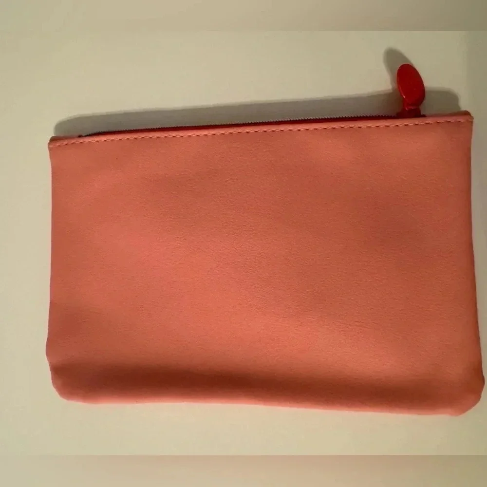 Ipsy Pink Peace Love Rainbow Zippered Make Up Travel Cosmetic Bag 7” x 5”